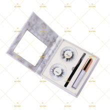 Marble Dollar Eyelash Branding Kit Set 5 2 3 multi-pairs For Eyeliner Magic Glue Pen Magnet Lashes Applicator Tweezers Case